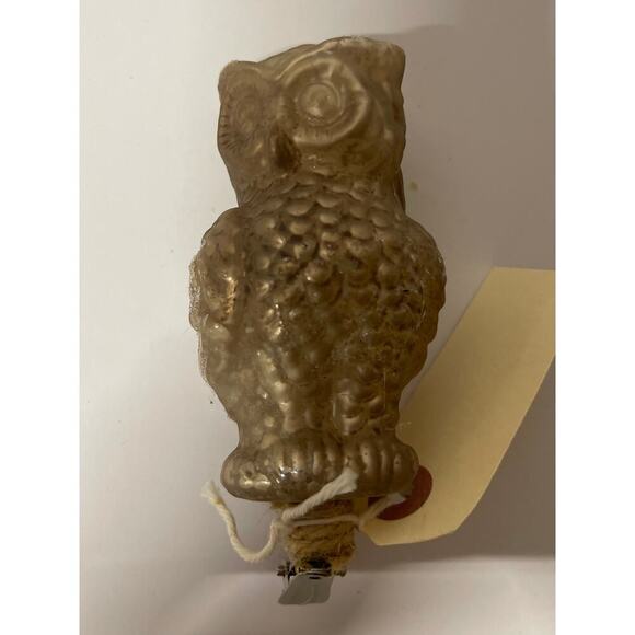 Set of 2 Gold 4" Glass Owl Ornaments. KK381 - Picture 4 of 5